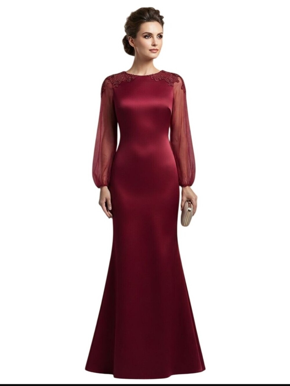 Lan Ting Bride New Red Satin Mother Of The Bride/ Groom/ Bridesmaid Gown Size S